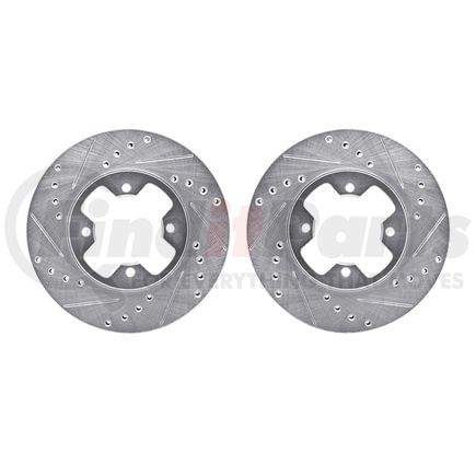 Dynamic Friction Company 7002-67028 Brake Rotors - Drilled & Slotted - Silver