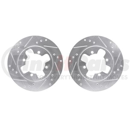 Dynamic Friction Company 7002-67030 Brake Rotors - Drilled & Slotted - Silver