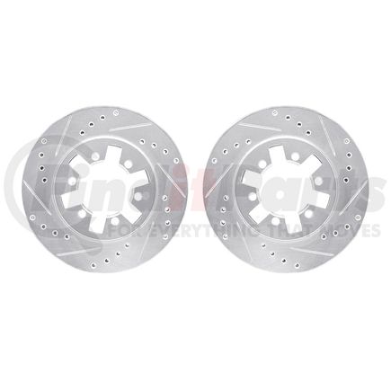 Dynamic Friction Company 7002-67040 Brake Rotors - Drilled & Slotted - Silver