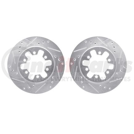 Dynamic Friction Company 7002-67039 Brake Rotors - Drilled & Slotted - Silver