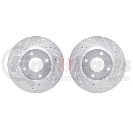 Dynamic Friction Company 7002-67047 Brake Rotors - Drilled & Slotted - Silver