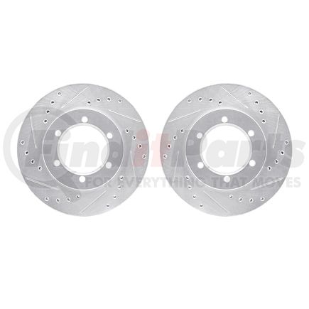 Dynamic Friction Company 7002-67048 Brake Rotors - Drilled & Slotted - Silver