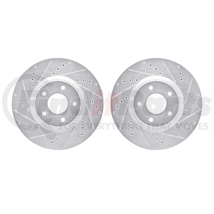 Dynamic Friction Company 7002-67053 Brake Rotors - Drilled & Slotted - Silver