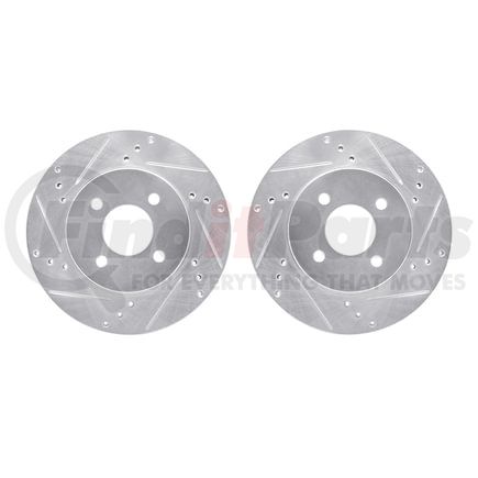 Dynamic Friction Company 7002-67056 Brake Rotors - Drilled & Slotted - Silver
