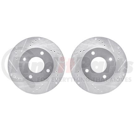 Dynamic Friction Company 7002-67075 Brake Rotors - Drilled & Slotted - Silver