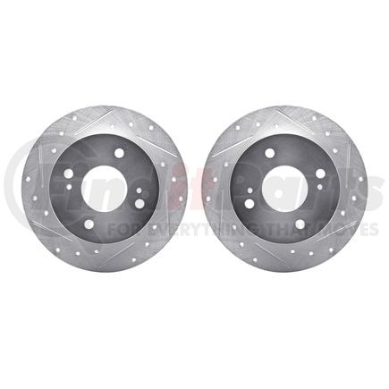 Dynamic Friction Company 7002-67080 Brake Rotors - Drilled & Slotted - Silver