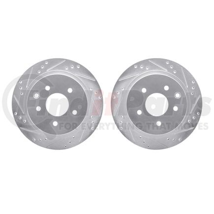 Dynamic Friction Company 7002-67081 Brake Rotors - Drilled & Slotted - Silver