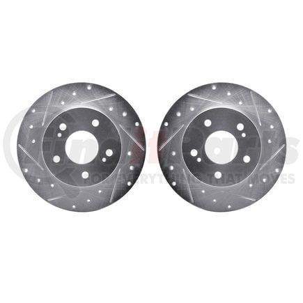 Dynamic Friction Company 7002-67082 Brake Rotors - Drilled & Slotted - Silver