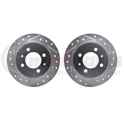 Dynamic Friction Company 7002-67087 Brake Rotors - Drilled & Slotted - Silver