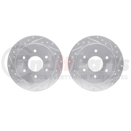 Dynamic Friction Company 7002-67083 Brake Rotors - Drilled & Slotted - Silver