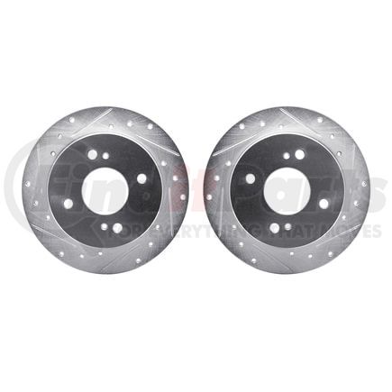 Dynamic Friction Company 7002-67085 Brake Rotors - Drilled & Slotted - Silver