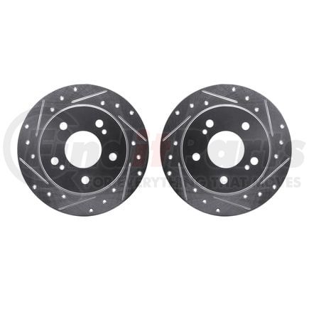 Dynamic Friction Company 7002-67089 Brake Rotors - Drilled & Slotted - Silver