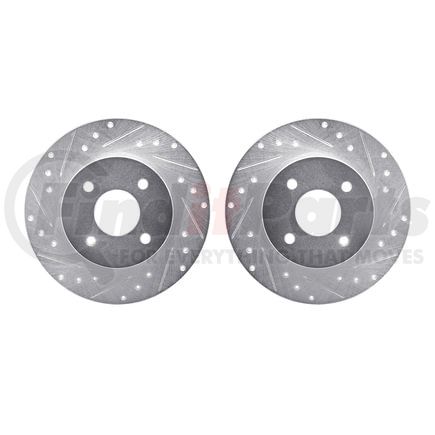 Dynamic Friction Company 7002-67090 Brake Rotors - Drilled & Slotted - Silver