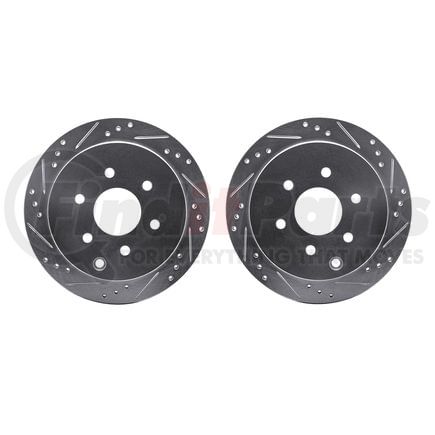 Dynamic Friction Company 7002-67095 Brake Rotors - Drilled & Slotted - Silver