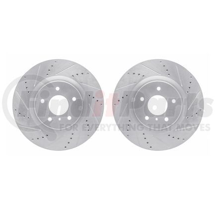 Dynamic Friction Company 7002-68003 Brake Rotors - Drilled & Slotted - Silver