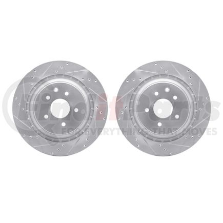 Dynamic Friction Company 7002-68013 Brake Rotors - Drilled & Slotted - Silver