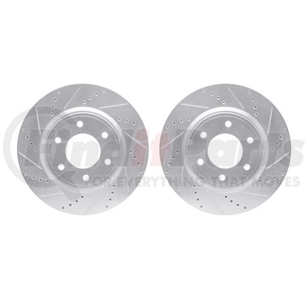 Dynamic Friction Company 7002-68009 Brake Rotors - Drilled & Slotted - Silver