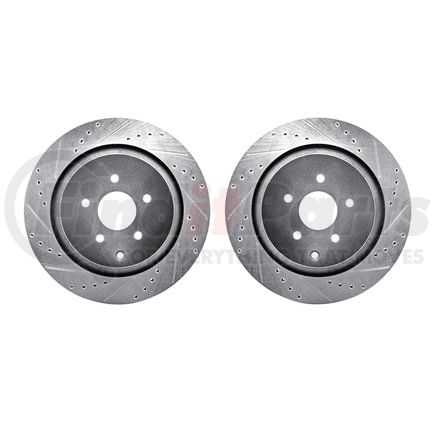 Dynamic Friction Company 7002-68010 Brake Rotors - Drilled & Slotted - Silver