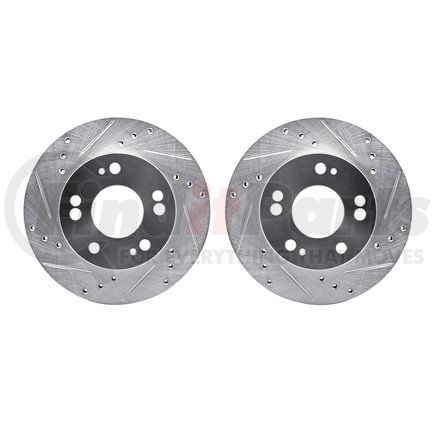 Dynamic Friction Company 7002-72002 Brake Rotors - Drilled & Slotted - Silver
