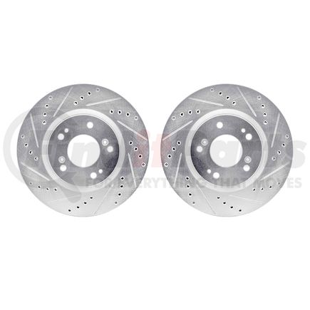 Dynamic Friction Company 7002-72023 Brake Rotors - Drilled & Slotted - Silver
