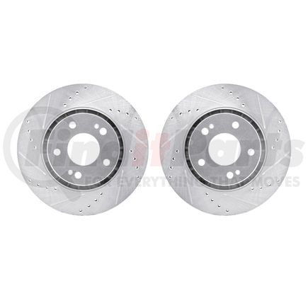 Dynamic Friction Company 7002-72032 Brake Rotors - Drilled & Slotted - Silver