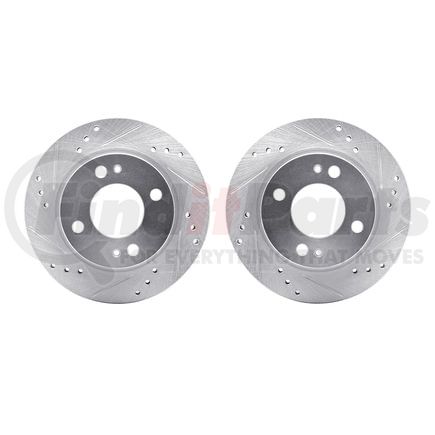 Dynamic Friction Company 7002-72034 Brake Rotors - Drilled & Slotted - Silver