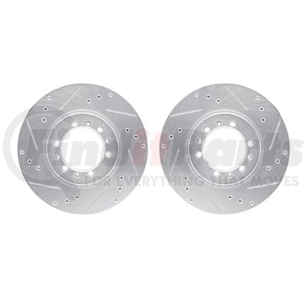 Dynamic Friction Company 7002-72036 Brake Rotors - Drilled & Slotted - Silver