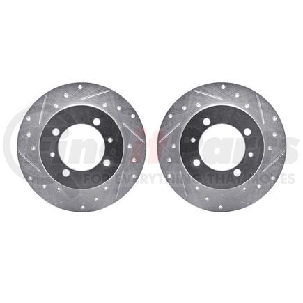 Dynamic Friction Company 7002-72045 Brake Rotors - Drilled & Slotted - Silver