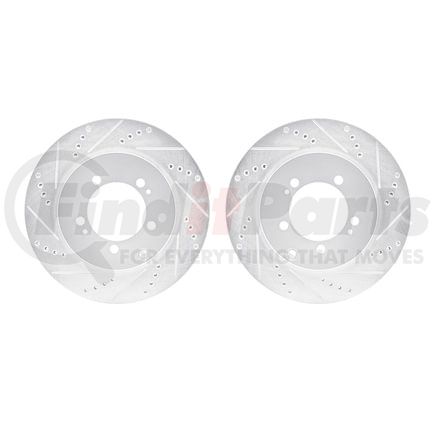 Dynamic Friction Company 7002-72062 Brake Rotors - Drilled & Slotted - Silver