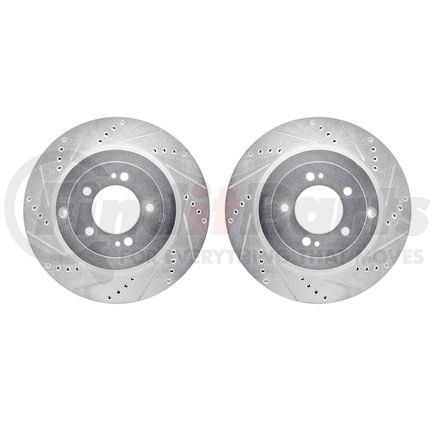 Dynamic Friction Company 7002-72063 Brake Rotors - Drilled & Slotted - Silver