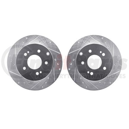 Dynamic Friction Company 7002-72058 Brake Rotors - Drilled & Slotted - Silver