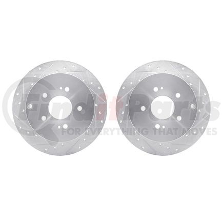 Dynamic Friction Company 7002-72059 Brake Rotors - Drilled & Slotted - Silver