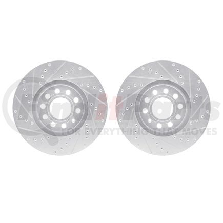 Dynamic Friction Company 7002-73010 Brake Rotors - Drilled & Slotted - Silver