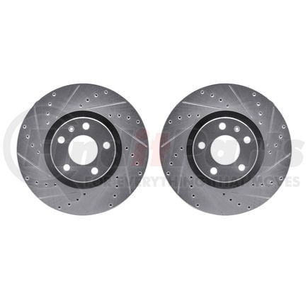 Dynamic Friction Company 7002-73016 Brake Rotors - Drilled & Slotted - Silver