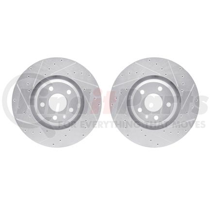 Dynamic Friction Company 7002-73036 Brake Rotors - Drilled & Slotted - Silver