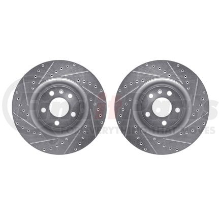 Dynamic Friction Company 7002-73032 Brake Rotors - Drilled & Slotted - Silver