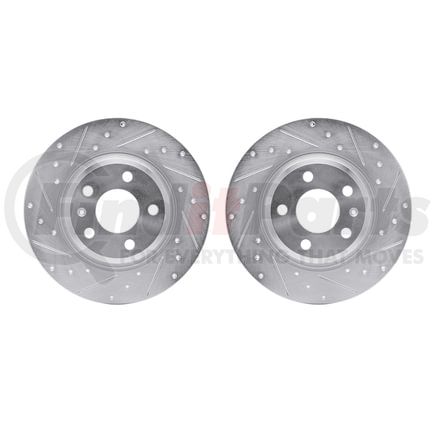 Dynamic Friction Company 7002-73050 Brake Rotors - Drilled & Slotted - Silver