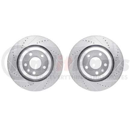 Dynamic Friction Company 7002-73057 Brake Rotors - Drilled & Slotted - Silver