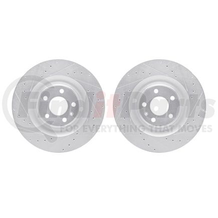 Dynamic Friction Company 7002-73061 Brake Rotors - Drilled & Slotted - Silver