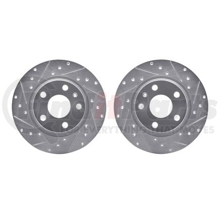Dynamic Friction Company 7002-73069 Brake Rotors - Drilled & Slotted - Silver