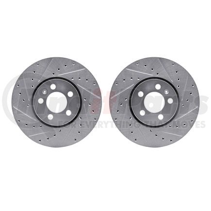 Dynamic Friction Company 7002-74002 Brake Rotors - Drilled & Slotted - Silver
