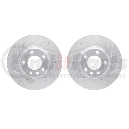 Dynamic Friction Company 7002-74008 Brake Rotors - Drilled & Slotted - Silver