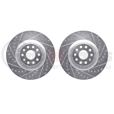 Dynamic Friction Company 7002-74009 Brake Rotors - Drilled & Slotted - Silver