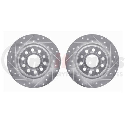 Dynamic Friction Company 7002-74040 Brake Rotors - Drilled & Slotted - Silver