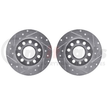 Dynamic Friction Company 7002-74041 Brake Rotors - Drilled & Slotted - Silver