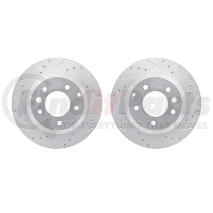 Dynamic Friction Company 7002-74046 Brake Rotors - Drilled & Slotted - Silver
