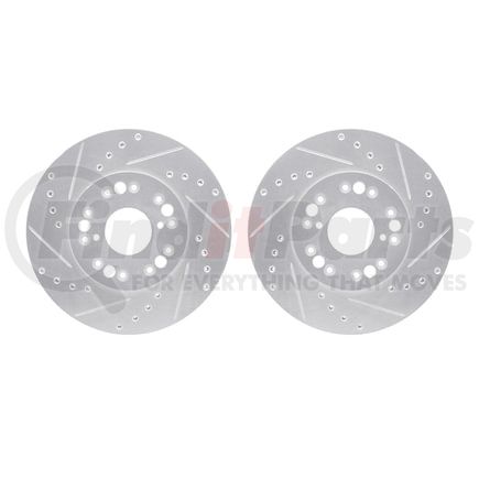Dynamic Friction Company 7002-75012 Brake Rotors - Drilled & Slotted - Silver