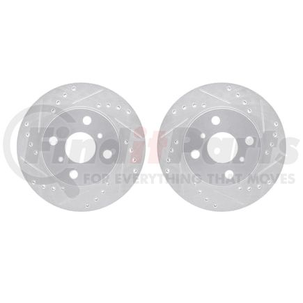 Dynamic Friction Company 7002-76001 Brake Rotors - Drilled & Slotted - Silver