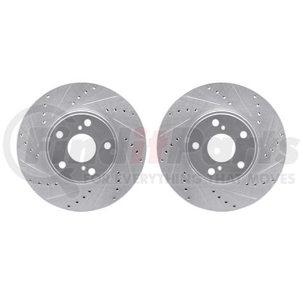 Dynamic Friction Company 7002-76009 Brake Rotors - Drilled & Slotted - Silver