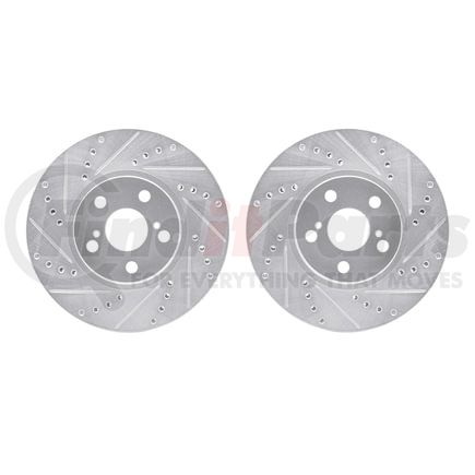 Dynamic Friction Company 7002-76021 Brake Rotors - Drilled & Slotted - Silver